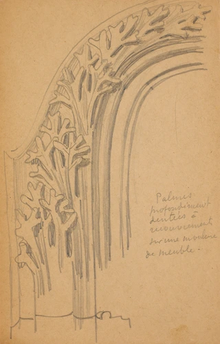 Eugène Grasset - Motif de palmes pour moulure de meuble