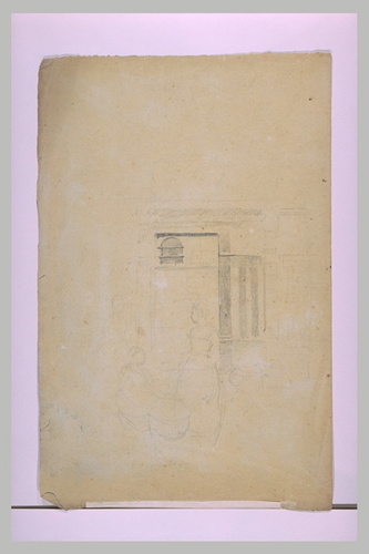Charles Huard - Esquisse de deux figures devant un monument