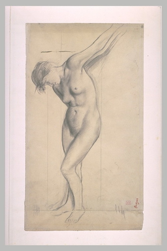 Edgar Degas - Femme nue, couchée, la tête à droite, le bras gauche écarté