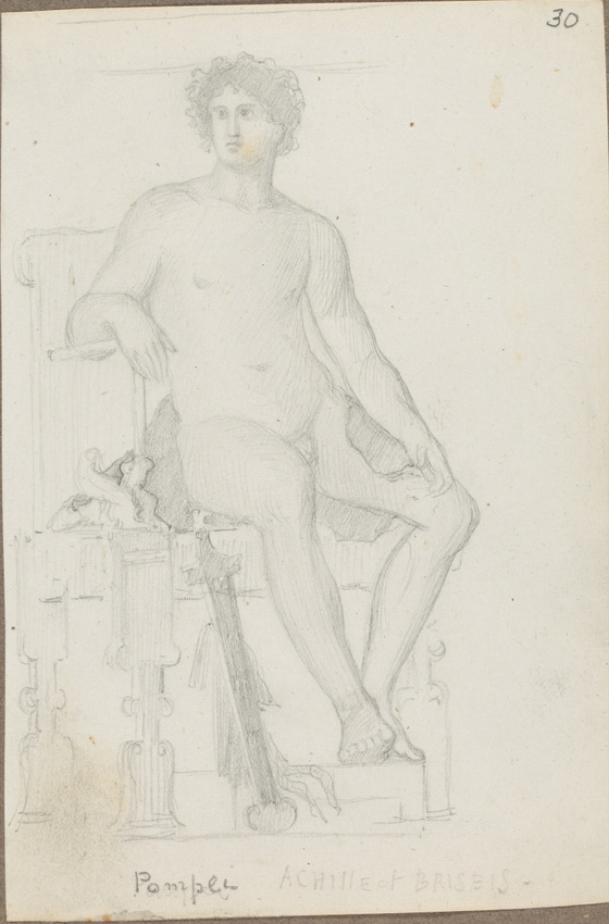 Louis Boitte - Naples, musée national, fresque provenant de Pompéi, Achille et B...