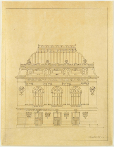 Alphonse Crépinet - Projet de l'Opéra comique, élévation principale