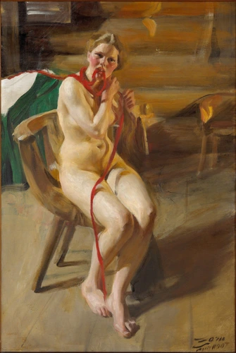 Anders Zorn - Femme nue se coiffant