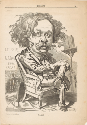 Etienne Carjat - Page 3 extraite du journal "Le diogène", caricature par Carjat/...