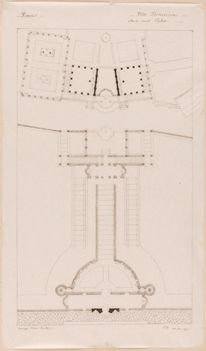 Edouard Villain - Plan de la Villa Farnesiana, mont Palatin, Rome, d’après Perci...