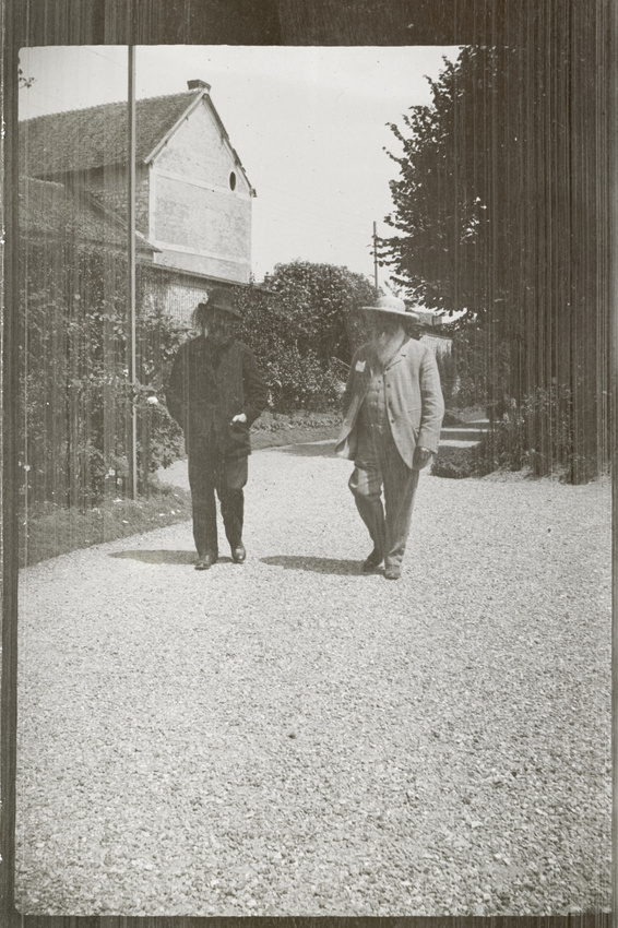 Pierre Bonnard - Claude Monet (et un personnage non identifié) marchant dans une...