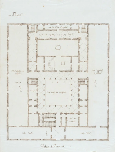 Edouard Villain - Plan du Palais des Beaux-Arts, Florence