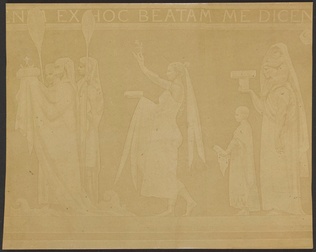 Photographie d'un détail de la frise des Nations de la bibliothèque des Bulles au Vatican - Pierre Lampue