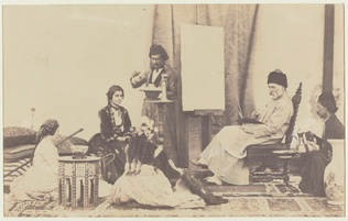 Henry Sauvaire - Portrait de Camille Rogier et de ses amis au salon, Beyrouth