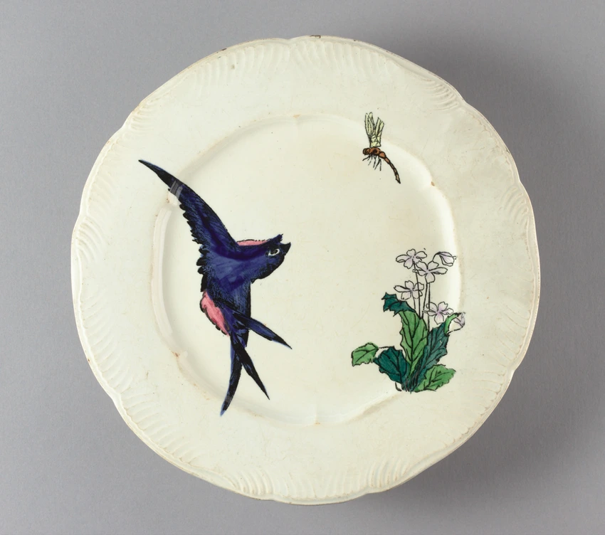 Assiette plate à crêtes, service "Bracquemond-Rousseau" - Félix Bracquemond