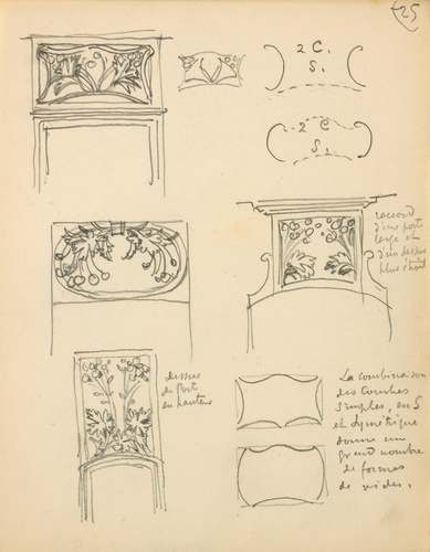 Eugène Grasset - Fleurs sculptées pour des dessus de porte