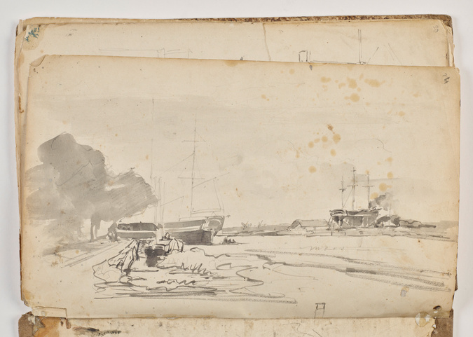 Johan Barthold Jongkind - Voiliers au bord d'un canal