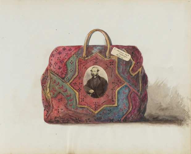Georgiana Louisa Berkeley - Sac de voyage orné d'un portrait en médaillon de Tho...