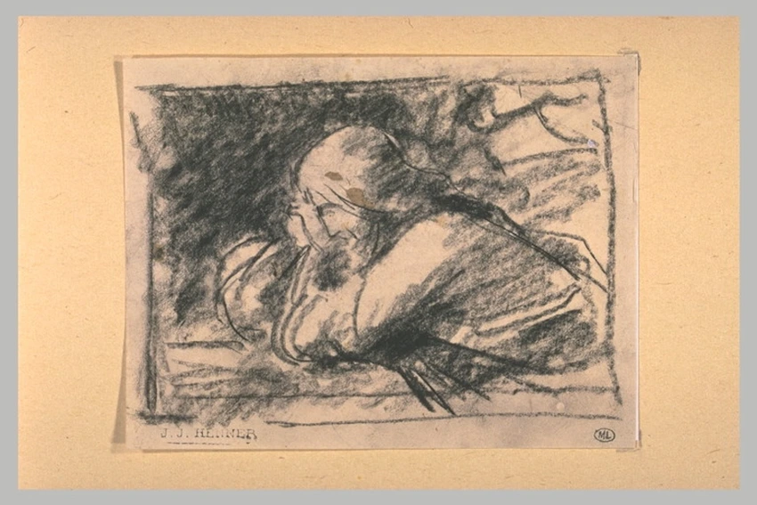 Femme assise accoudée à une table - Francesco Sidoli | Musée d'Orsay