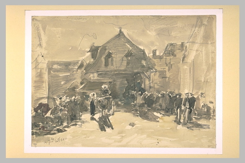 Eugène Boudin - Place au Faou