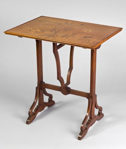 Emile Gallé - Table à abattant, à piétement de type mobile
