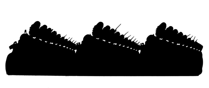 Caran d'Ache - Grenadiers montant à l'assaut sur trois rangs