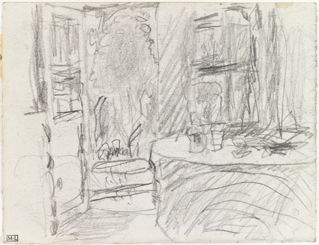 Pierre Bonnard - Intérieur avec porte-fenêtre ouverte sur le jardin à Vernon