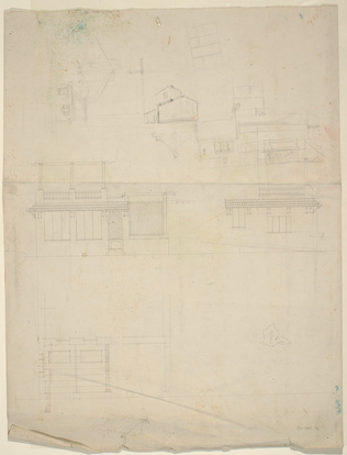 François Garas - Temple à la Pensée, dédié à Beethoven, vue perspective depuis l...