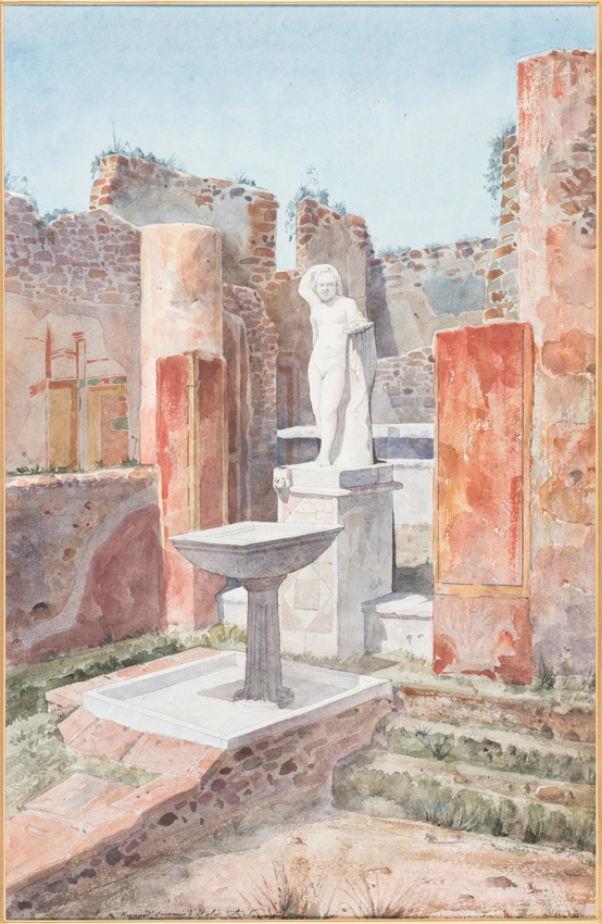 Alfred-Nicolas Normand - Souvenirs d'Italie. La maison du balcon en surplomb à P...