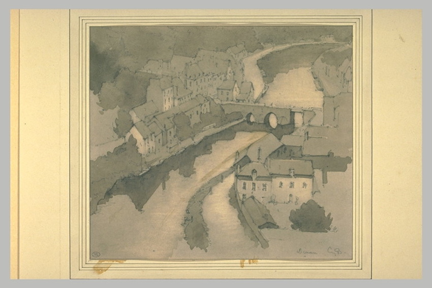 Eugene Rance Vue aérienne de la Rance à Dinan - Eugène Bejot | Musée d'Orsay