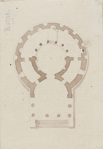 Edouard Villain - Plan d’un édifice circulaire, Rome