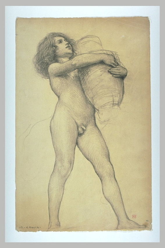 Raphaël Collin - Jeune garçon, portant une amphore et marchant vers la droite