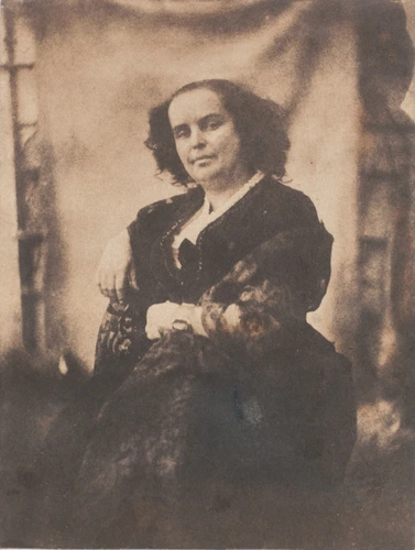 Auguste Vacquerie - Madame Victor Hugo assise, à l'intérieur de la serre de Mari...