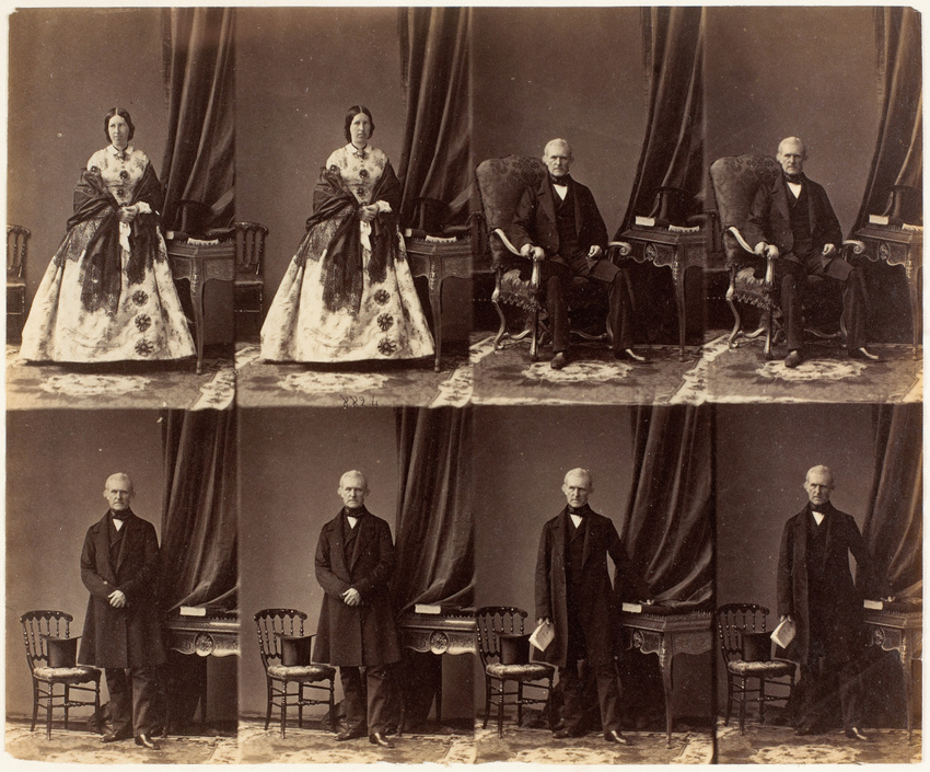 André Adolphe Eugène Disdéri - Comte Stratford et madame en huit poses, deux mad...