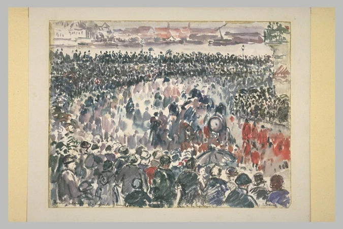 Camille Pissarro - Enterrement du cardinal de Bonnechose à Rouen