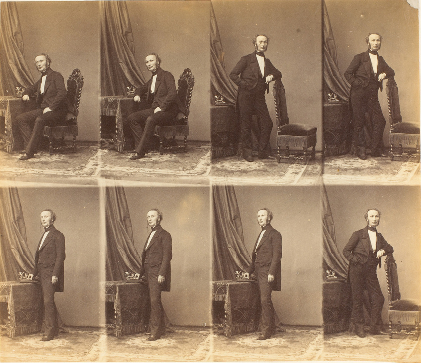 André Adolphe Eugène Disdéri - M. Fleming en huit poses, deux assis et six en pi...