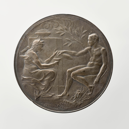 Ferdinand Levillain - Homme nu tendant à boire à une femme