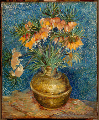 Fritillaires couronne impériale dans un vase de cuivre - Vincent