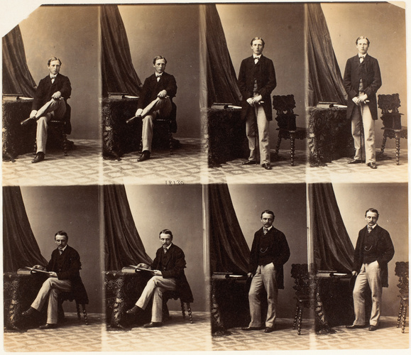 André Adolphe Eugène Disdéri - M. Mildway et un jeune homme en huit poses, quatr...