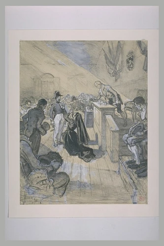 Daniel Urrabieta Vierge - Projet d'illustration : scène dans un tribunal