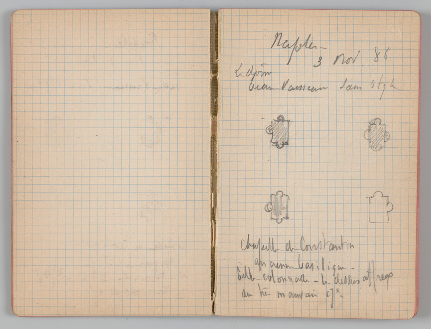 Charles-Justin Le Coeur - Carnet de notes concernant son voyage en Italie