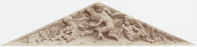 Edouard Baldus - "La Lutte", sculpture d'Alexandre Schoenewerk, décor du palais ...