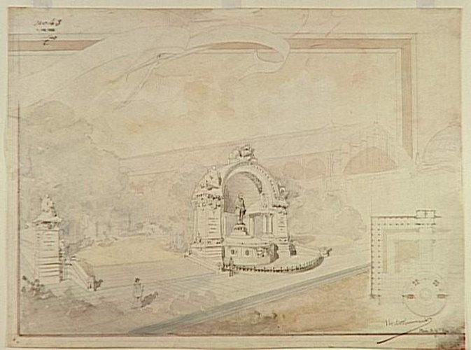 Hector Guimard - Beaux-arts : concours 1ère classe, Un monument à Adolphe Alphan...