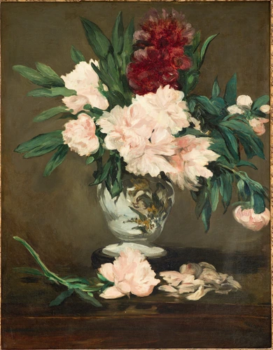 Edouard Manet - Vase de pivoines sur piédouche