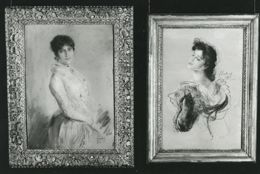 Franz von Lenbach - Portrait de femme, vue à mi-corps, de trois quarts à droite