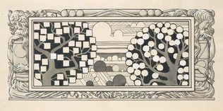 Eugène Grasset - Terrain et arbres en perspective