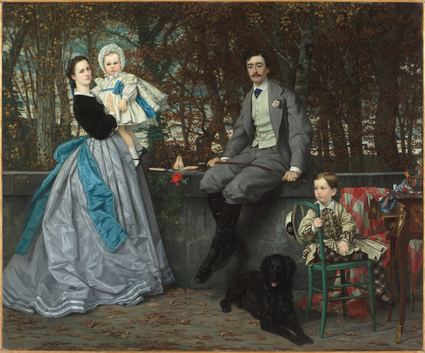 James Tissot - Portrait du marquis et de la marquise de Miramon et de leurs enfa...