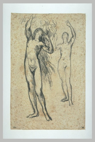 Jean-François Millet - Double étude de femme nue levant les bras