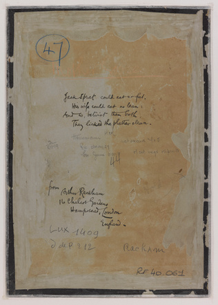 Arthur Rackham - Caricarure de Jack Sprat et de sa femme