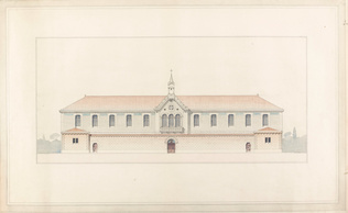 Gaston Redon - Monastère, élévation principale