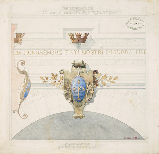 Maison Monduit - Philippeville, caserne de gendarmerie et prison, projet d'écuss...
