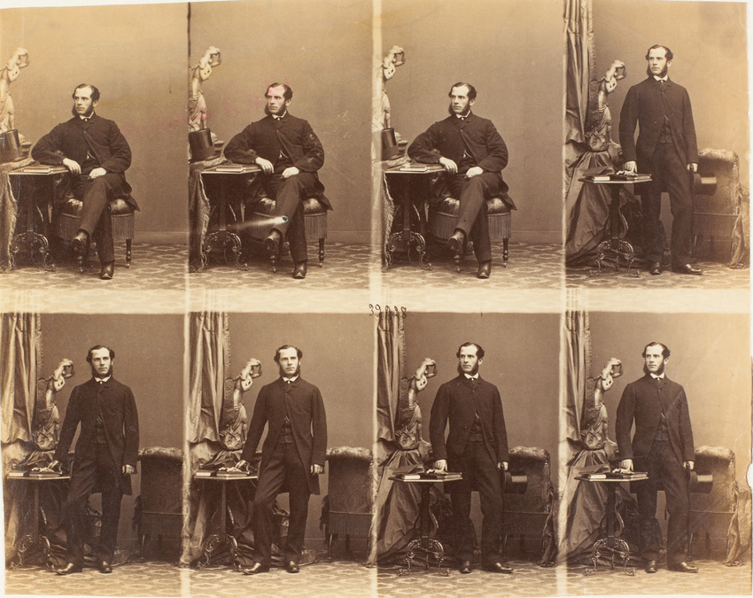 André Adolphe Eugène Disdéri - M. Archibald Bullock en huit poses, trois assis, ...