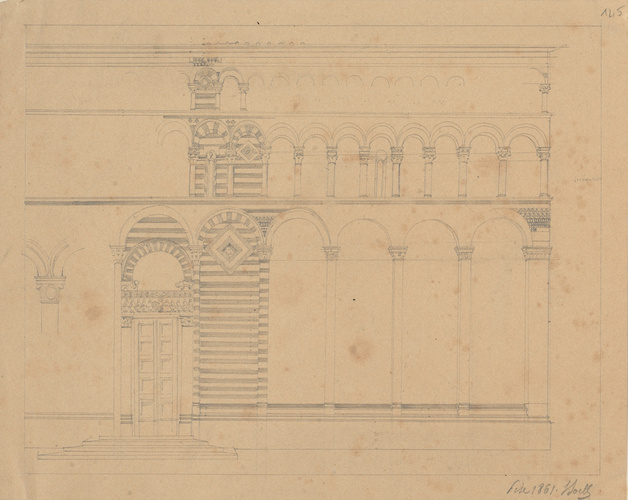 Louis Boitte - Italie du Nord, Pise, façade latérale d'une église