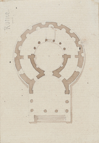 Edouard Villain - Plan d’un édifice circulaire, Rome