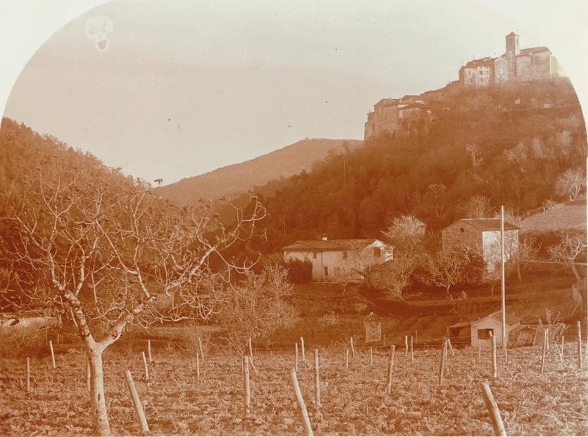 Charles Augustin Lhermitte - Provence ?, paysage avec village