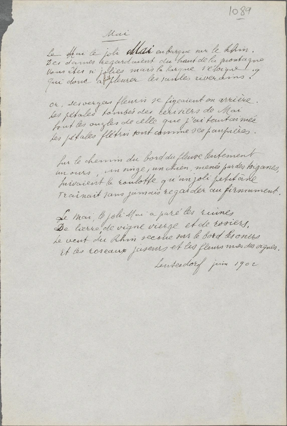 Mai Guillaume Apollinaire Musée de l'Orangerie